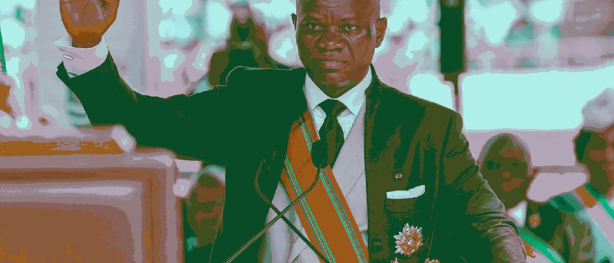Brice Oligui Nguema lors de son investiture le 3 mai 2025